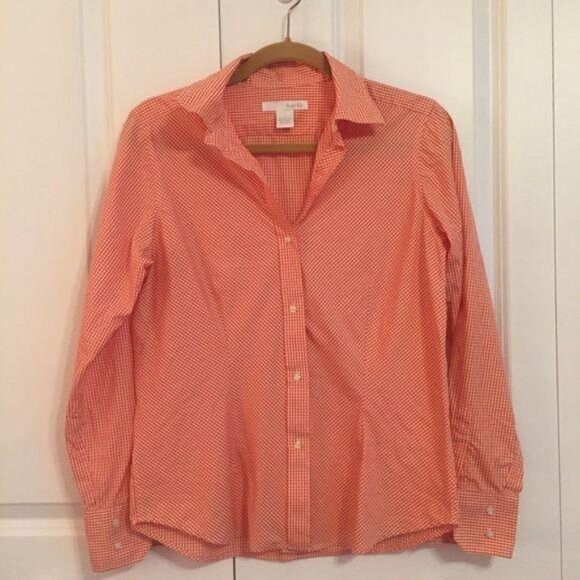 Marshall Fields Orange Gingham Check Top Size 6 - Picture 1 of 7